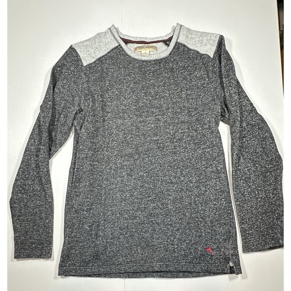 Tommy Bahama Lounge Crew Neck Sweater Mens Large Gray Fleece Long Sleeve - Picture 2 of 6